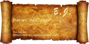 Baran József névjegykártya