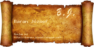 Baran József névjegykártya